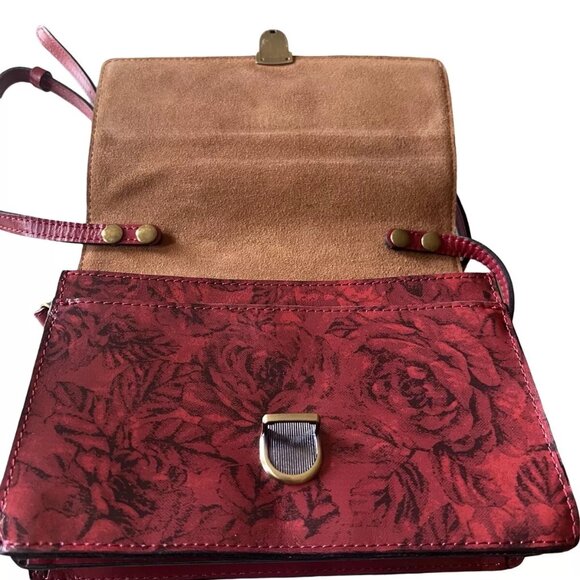 Patricia Nash LANZA Etched Roses Crossbody Leather Clutch RARE Convertible - Picture 4 of 4